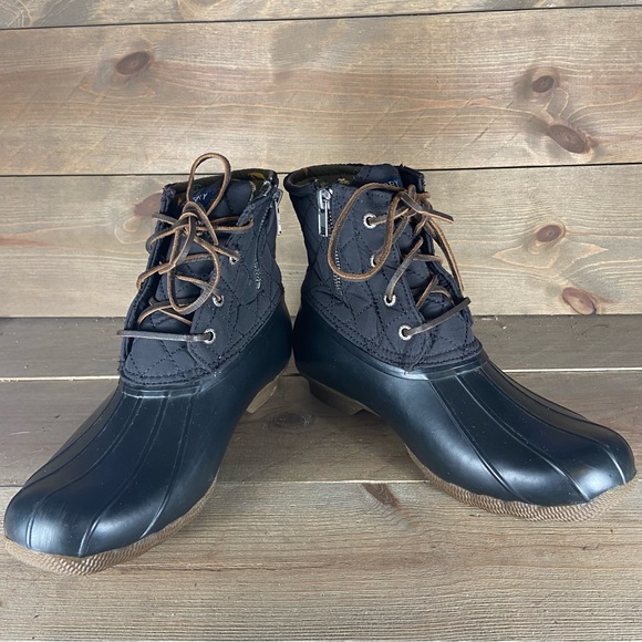 Sperry saltwater Womens size 8 shoes black rubber waterproof rain boots - Picture 3 of 8